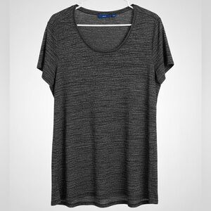 Apt. 9 Women's XXL Space Dye Scoop Neck T-Shirt Grey